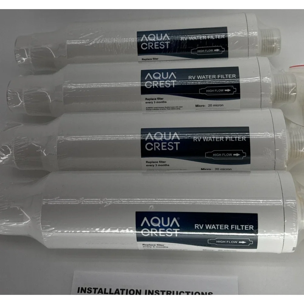 Aqua Crest RV Water Filter 4 Pack 20 Micron High Flow Hose Protector Kit Apparel
